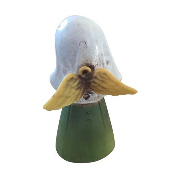 Vintage Hard Plastic Alpine Angel Girl Holding Dove Ornament Hong Kong - Picture 3 of 7